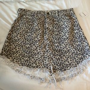 Cheetah print jean skirt